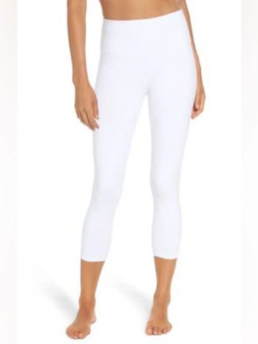 Alo Yoga High Waist Dash 7/8th Capri Cropped Tights in White, Women’s size Small